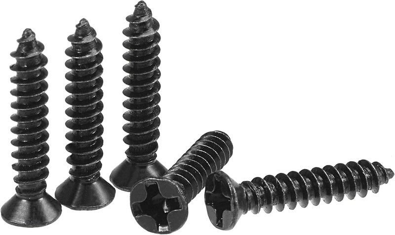 uxcell M3 x 16mm Wood Screws Phillips Flat Head Carbon Steel Self Tapping Screws Black 200pcs - Image 1
